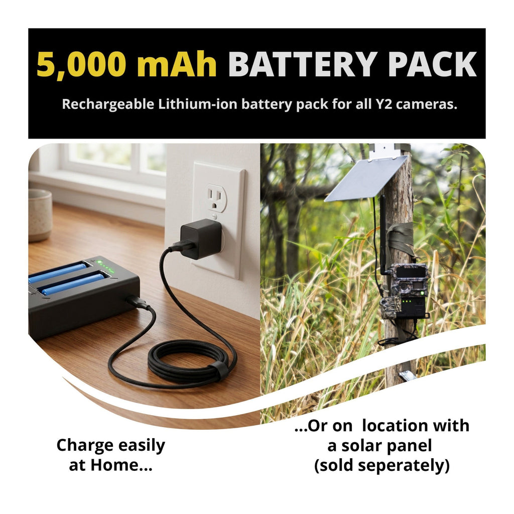 Yellowstone Y2 Black Wide Lens Bundle with Batteries, Solar Panels, and Accessories (10-Pack)