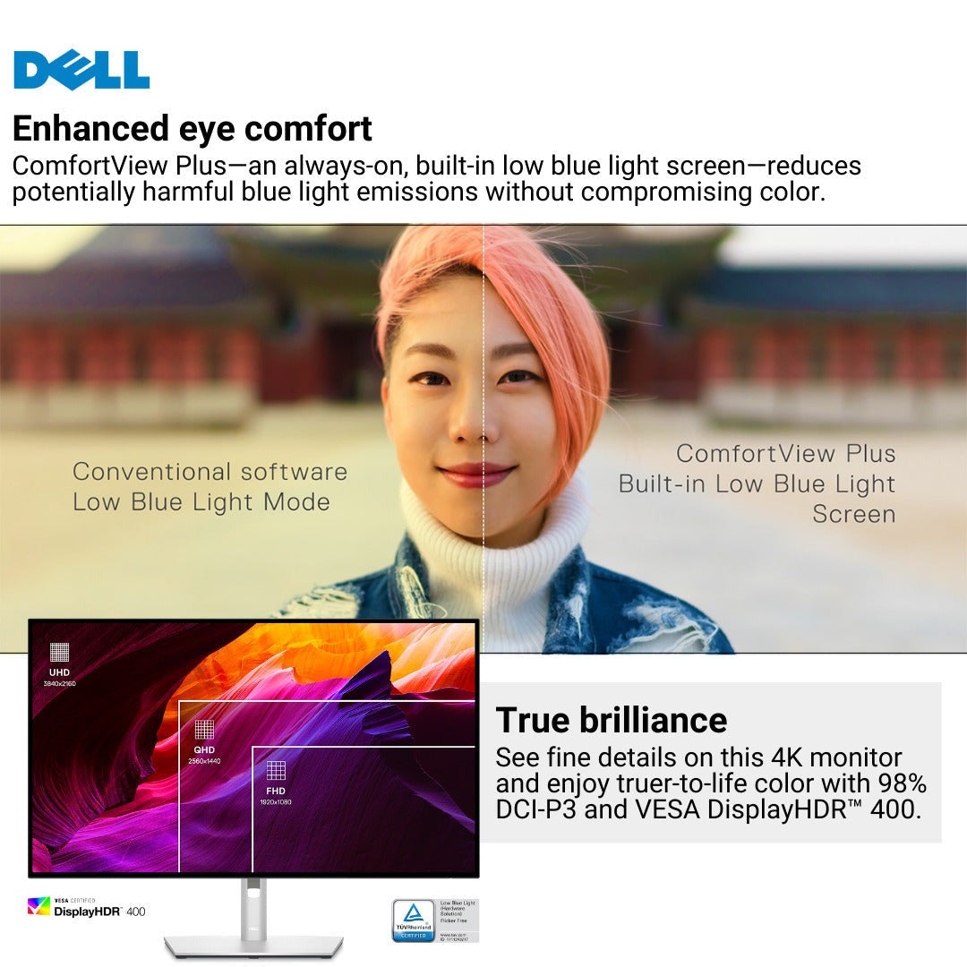 Dell UltraSharp 31.5-Inch 4K Monitor with USB-C Hub, 6-Feet HDMI Cables, and USB-C Cable Bundle