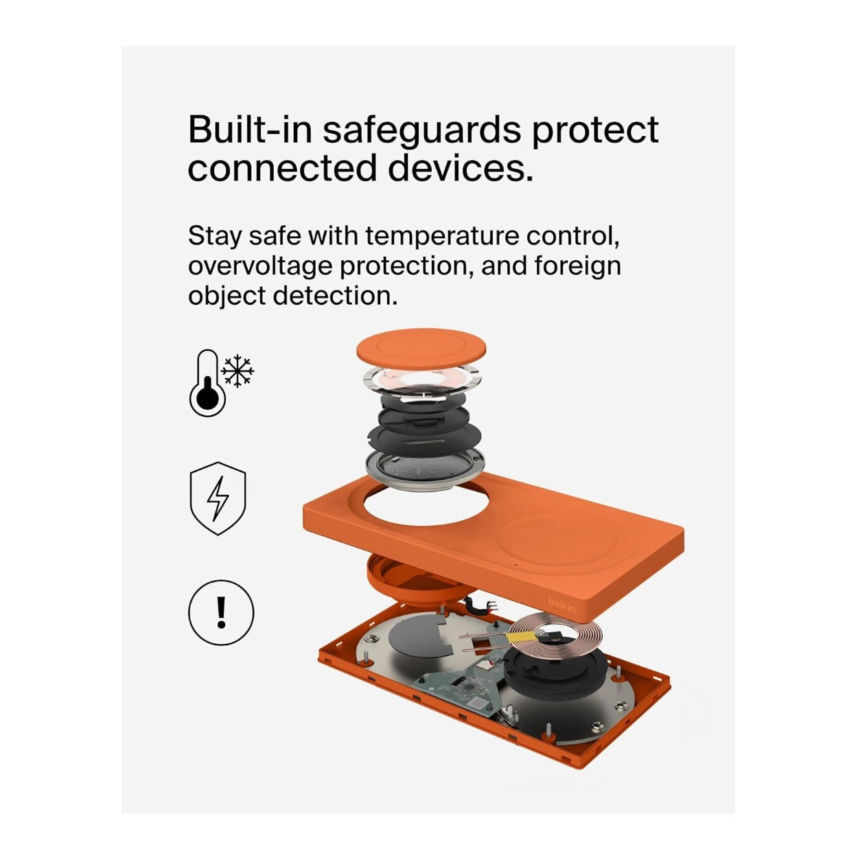 Belkin 2-in-1 MagSafe Wireless Charging Pad with Qi2 15W (Orange)