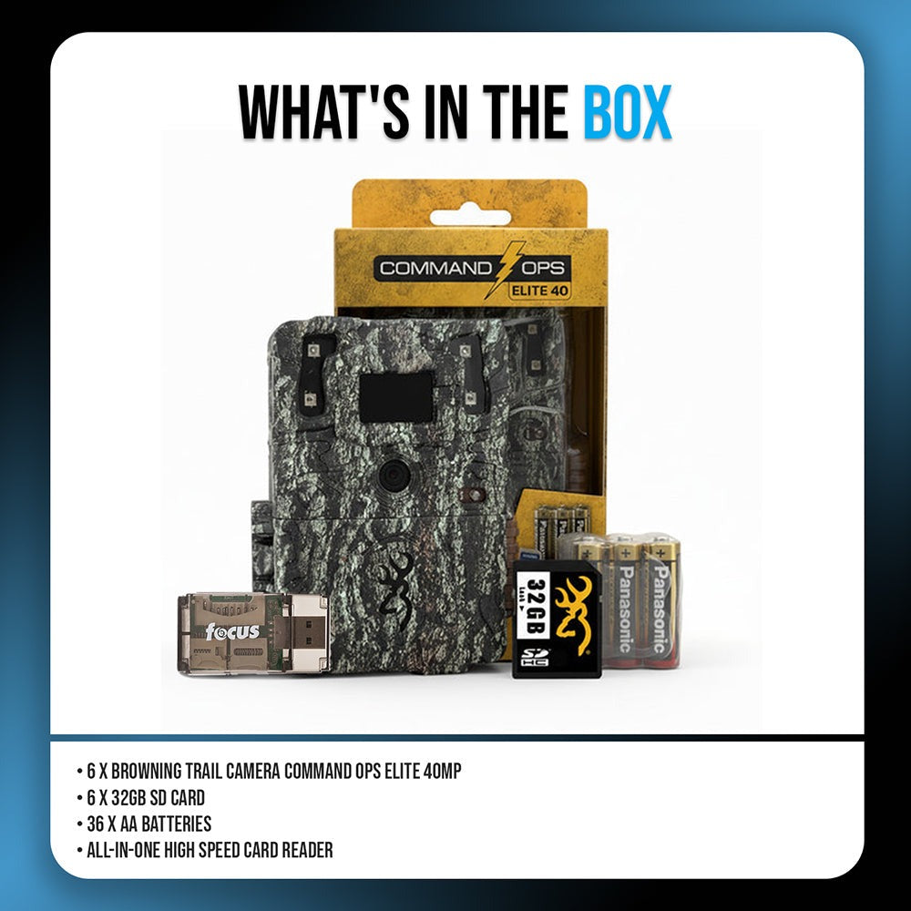 Browning Trail Camera Command Ops Elite 40 with SD Card, Batteries, Card Reader