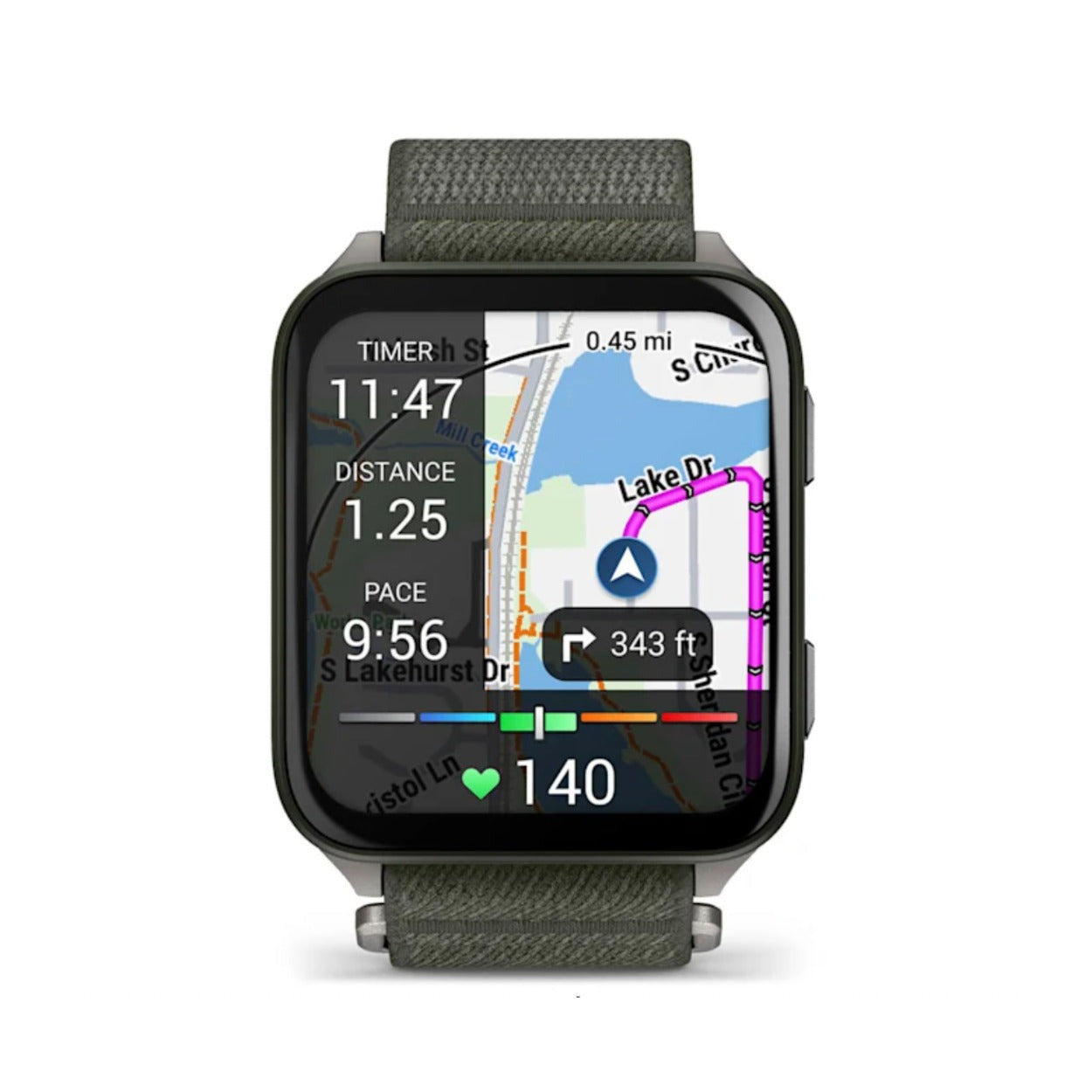 Garmin Venu X1 Moss with Titanium Caseback and Moss ComfortFit Nylon Band