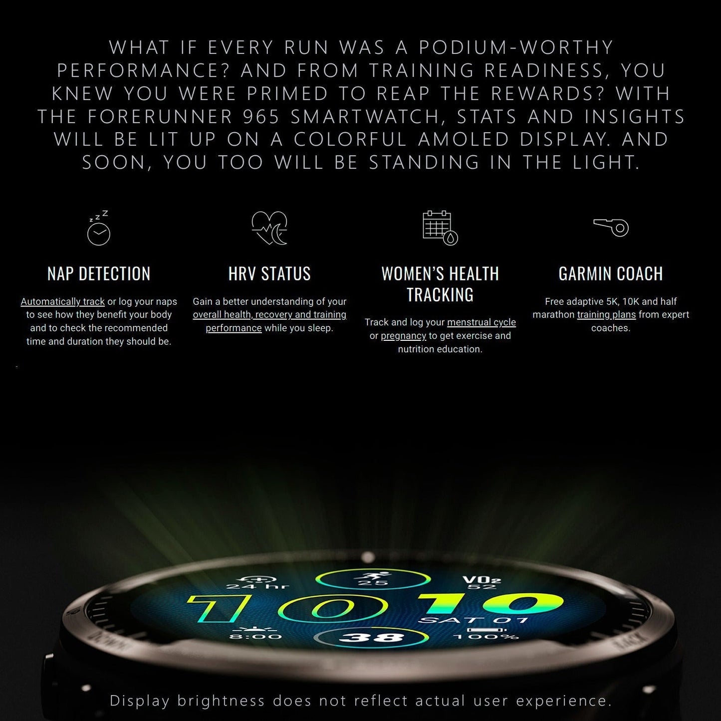 Garmin Forerunner 965 GPS 1.4-Inch Display Titanium Bezel Running Smartwatch with Power Bank Bundle