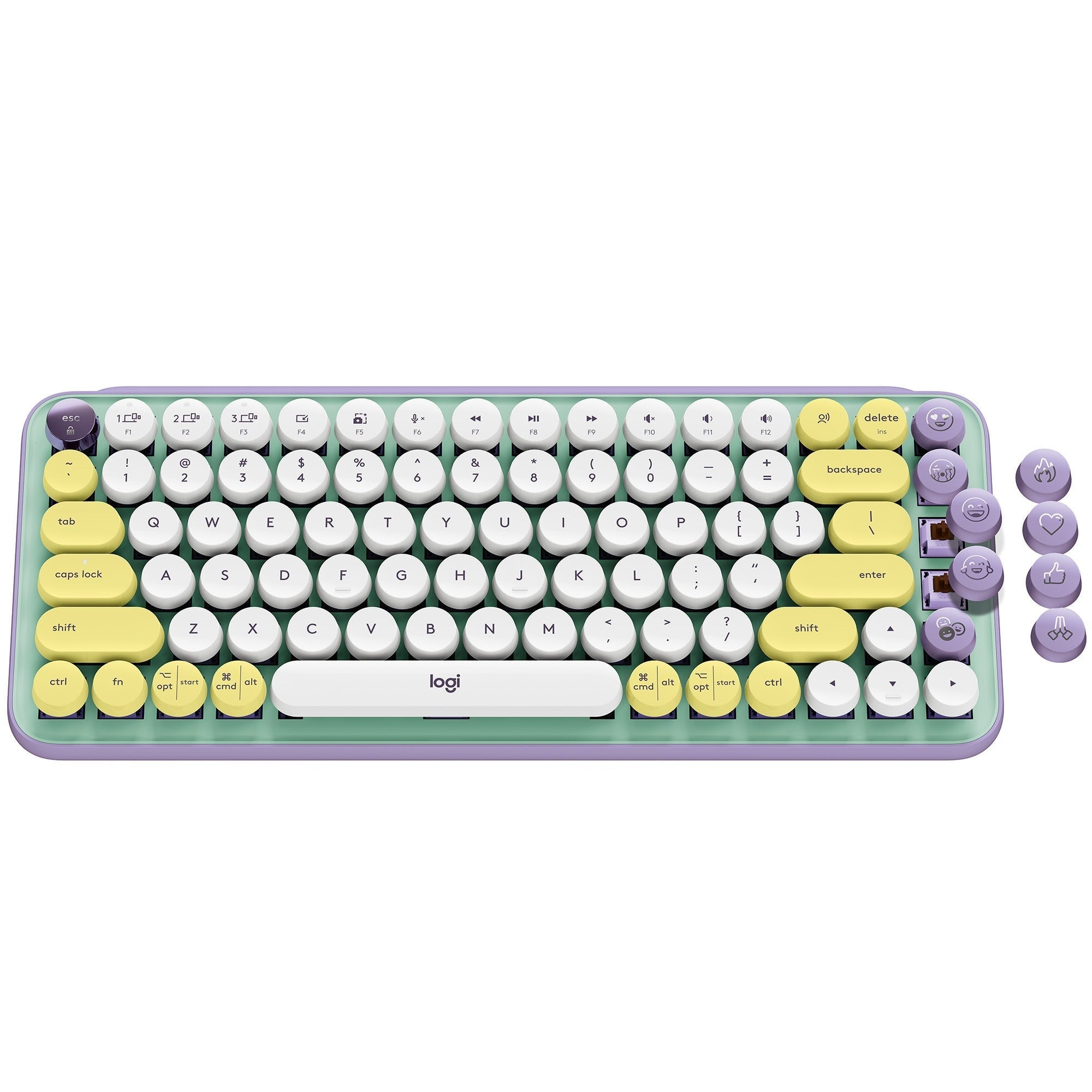 Logitech POP Keys Wireless Mechanical Keyboard With Emoji Keys Bundle