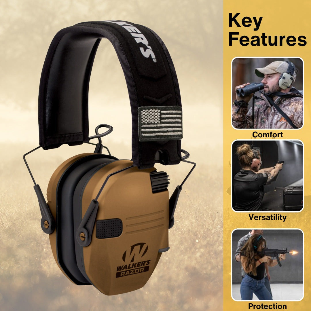 Walkers Razor Walkie Talkie Bundle with Ear Muffs and Accessories