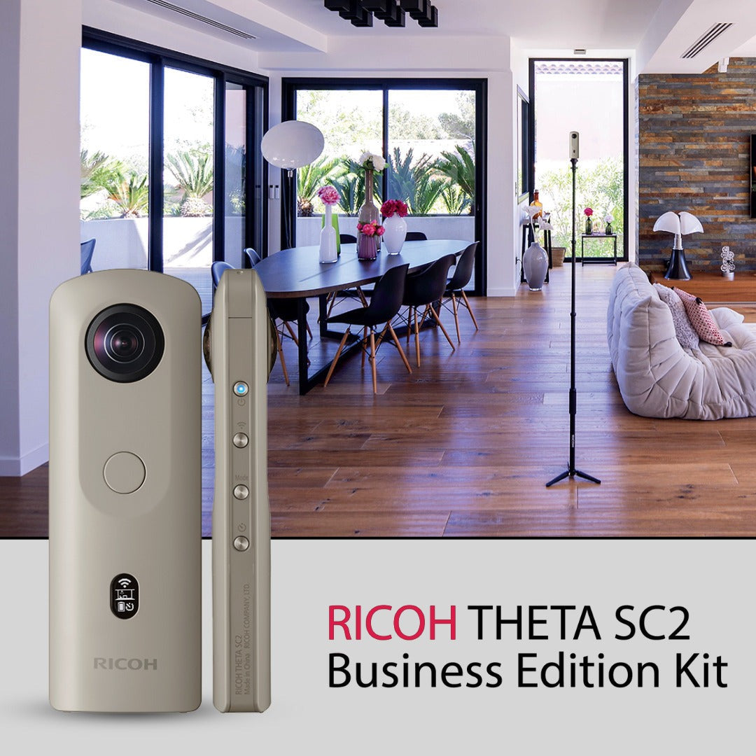 Ricoh Theta SC2 Business Edition Indoor and Outdoor 4K Camera (Gray) Bundle