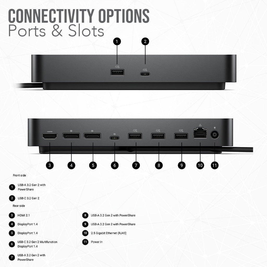 Dell WD25 Pro Dock - Universal 100W USB-C Docking Station Bundle