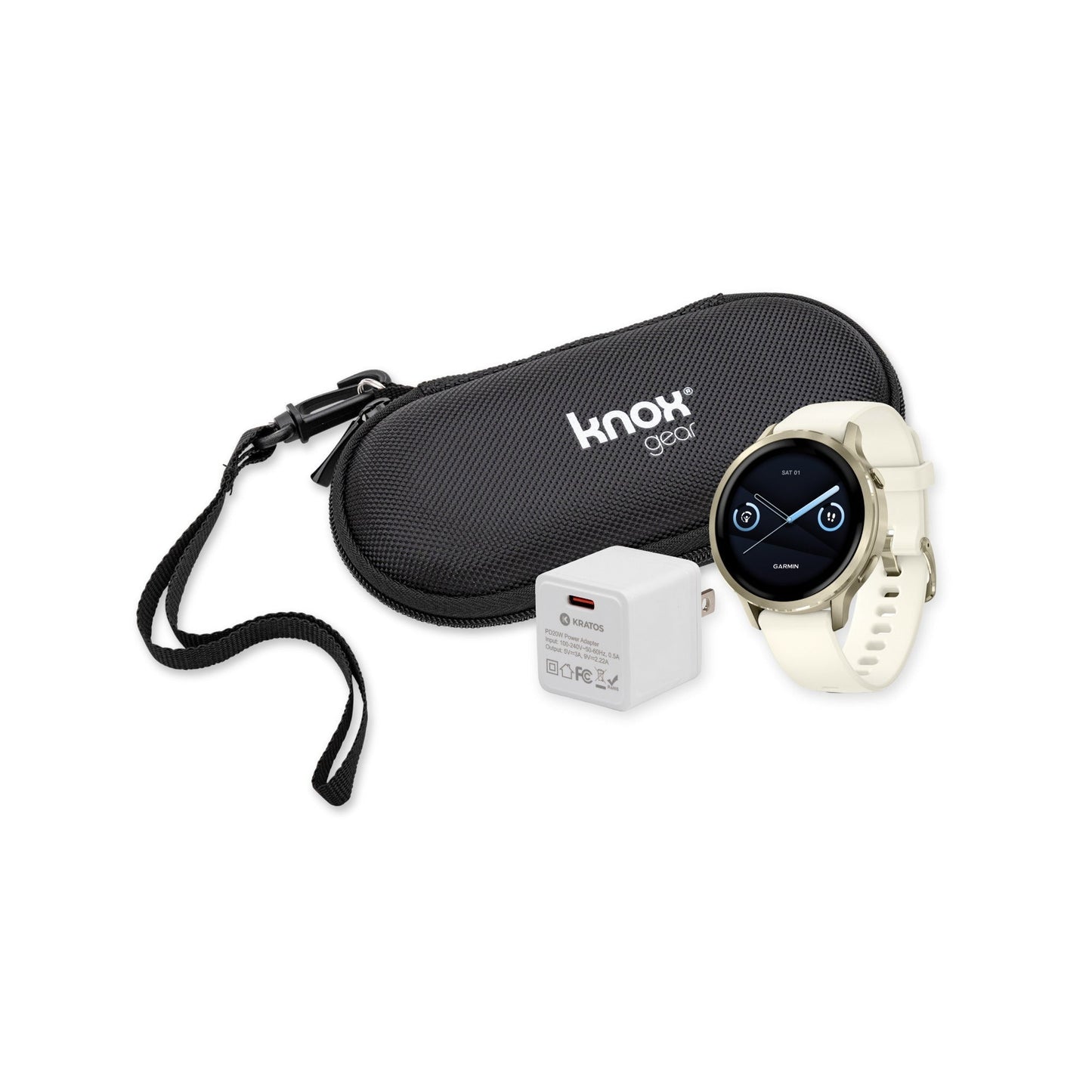Garmin Venu 4 41mm Smartwatch (Lunar Gold with Bone Silicone Band) Bundle
