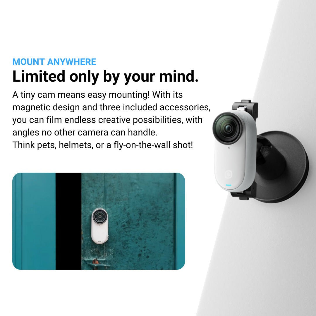 Insta360 GO 3S Action Camera (128GB, Arctic White) with Lens Guard and 128GB Memory Card Bundle