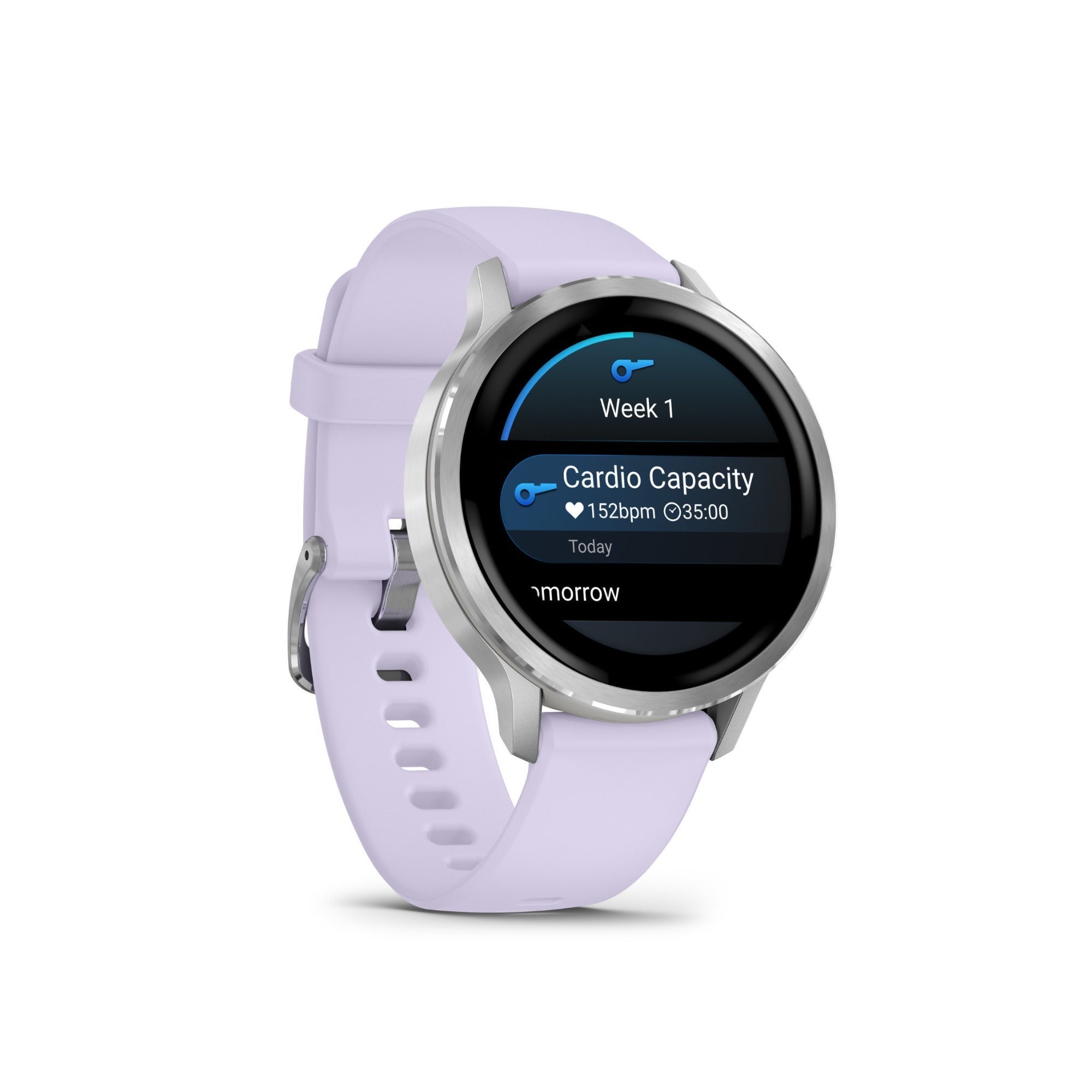 Garmin Venu 4 41mm Smartwatch (Silver with Periwinkle Silicone Band)