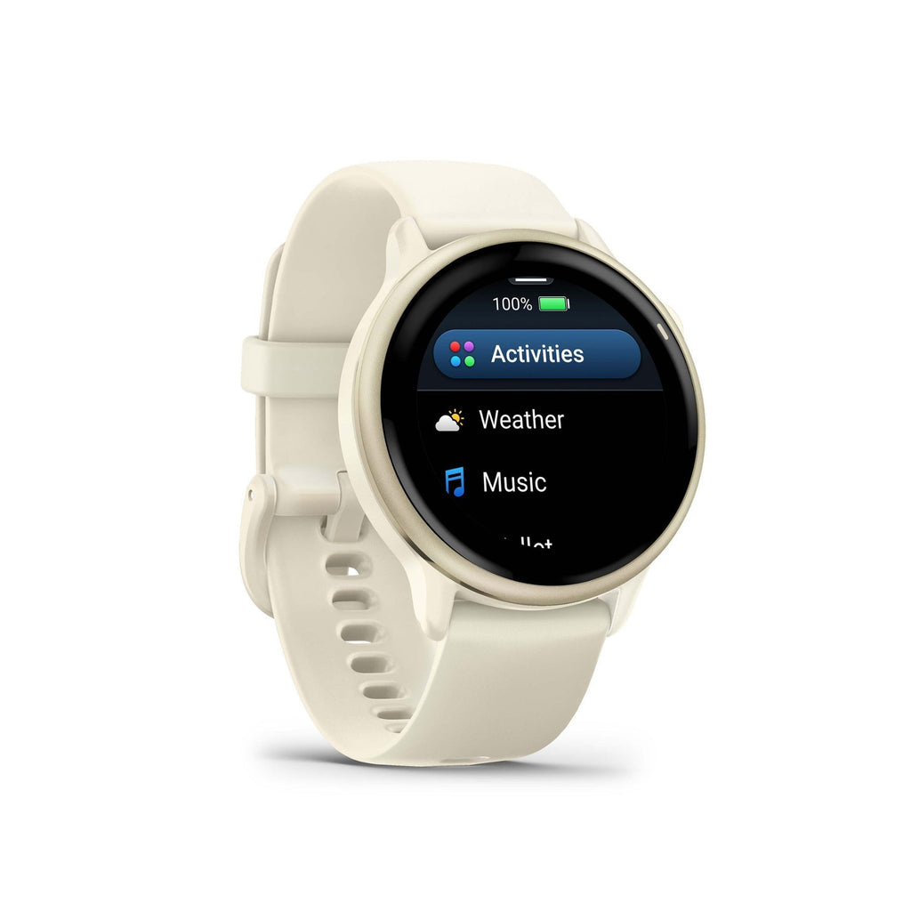Garmin vivoactive 6 GPS Smartwatch (Lunar Gold/Bone) with Earbuds Bundle