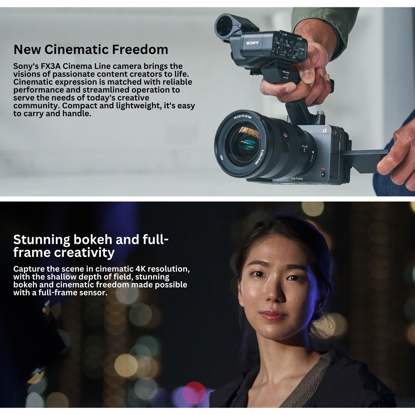 Sony FX3A Full-Frame Cinema Camera with 24-70mm f/2.8 GM Bundle