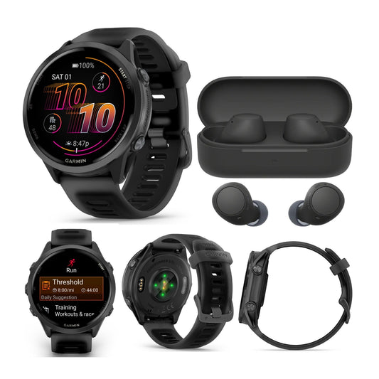 Garmin Forerunner 570 47mm GPS Smartwatch (Slate Gray/Black Band) with Earbuds