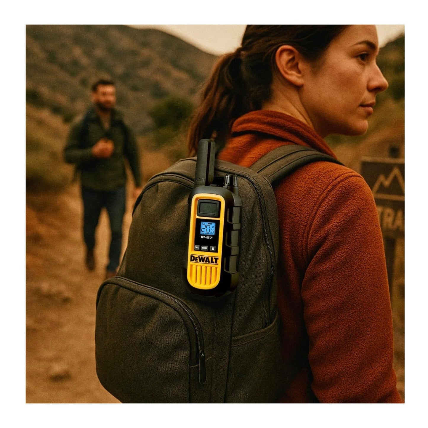 DEWALT FRS Walkie Talkies 4 Pack with Headsets, Long Range 2-Way Radios and IP67