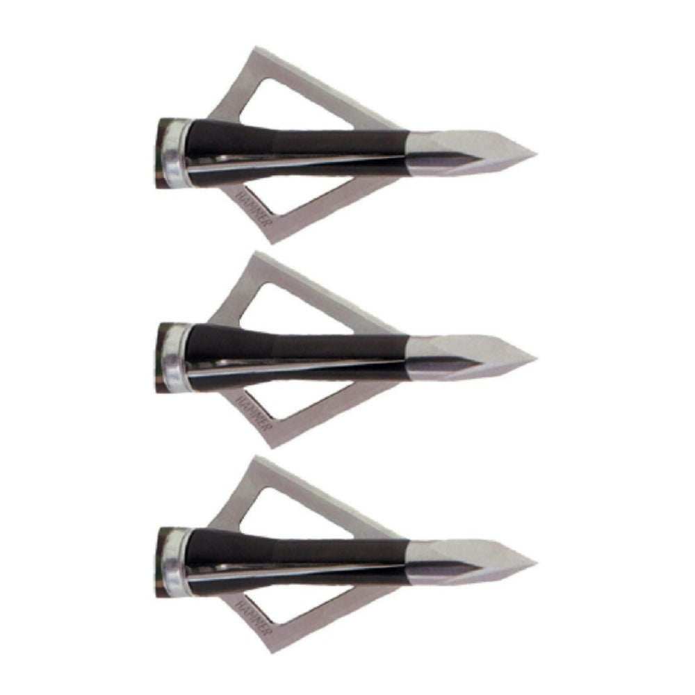Wasp Hammer SST 100 Grain Broadhead Arrow with Rockwell 46C Steel Blade 3 Pack