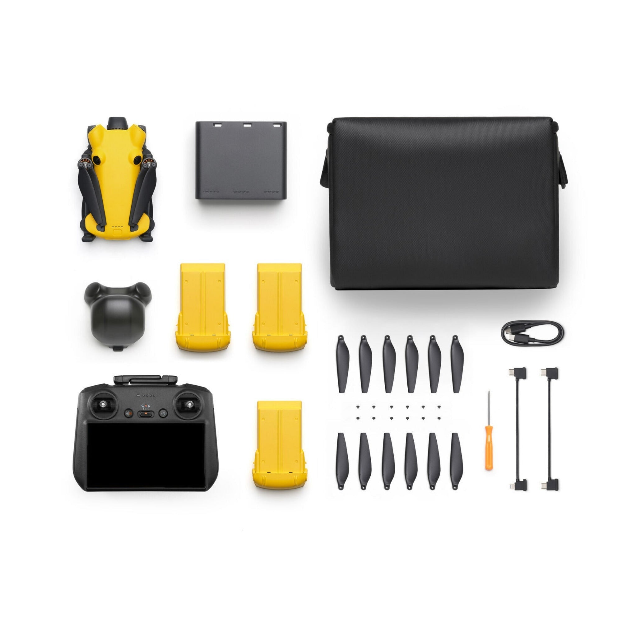 SKYROVER X1 Drone Fly More Combo - 4K/60fps HDR Camera, 48MP 3-Axis with Screen Controller (Yellow)