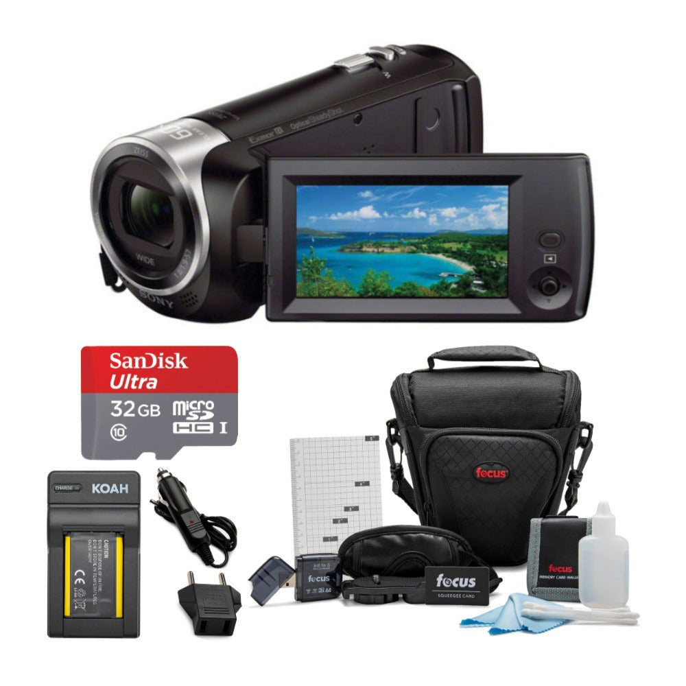Sony CX405 Handycam 1080p Camcorder with 32GB SD Card and Battery Bundle