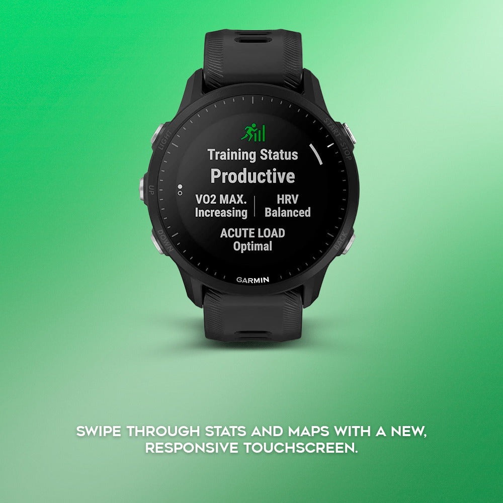 Garmin Forerunner 955 GPS Running Smartwatch (Black) Bundle with Charger Stand and Port Plugs