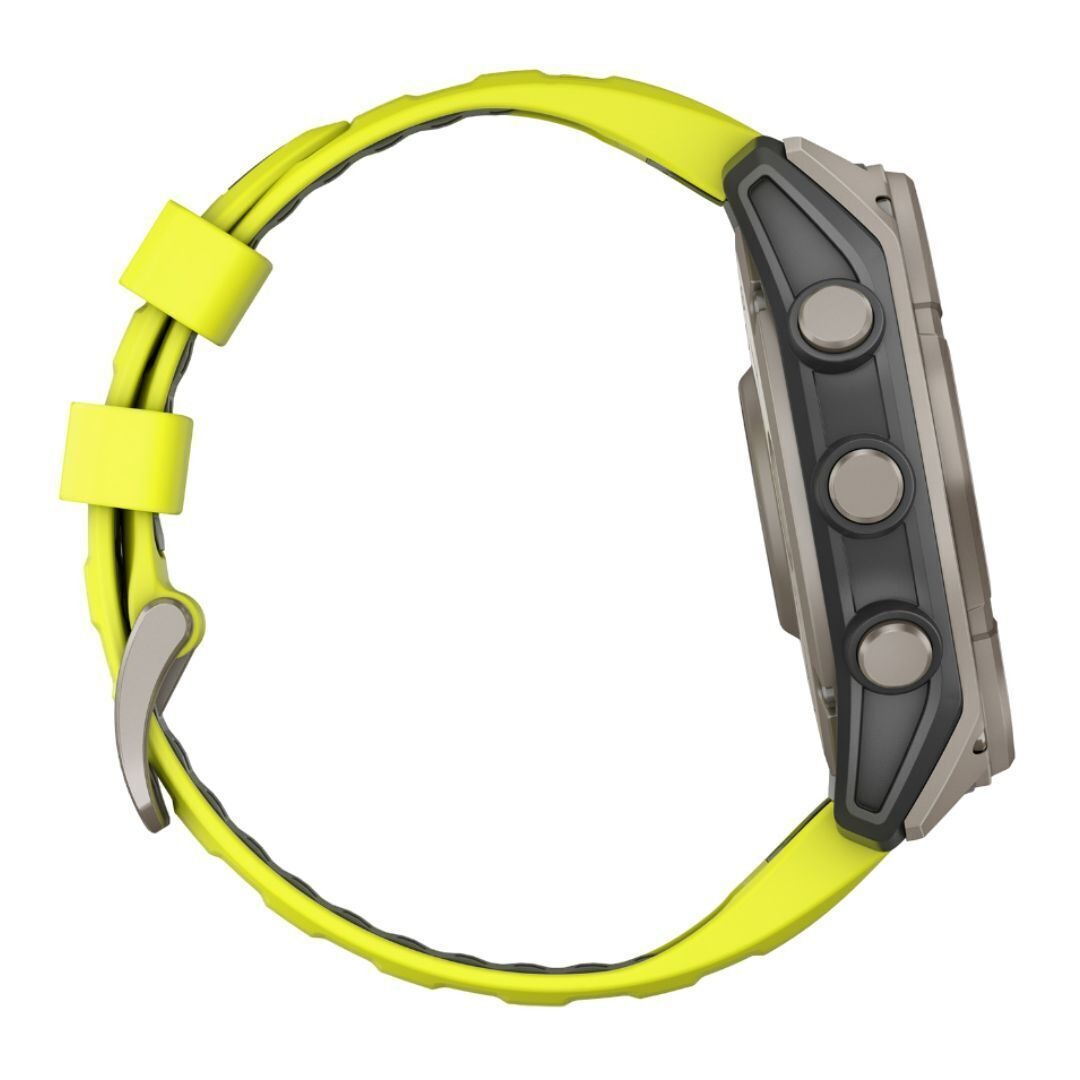 Garmin fenix 8 Sapphire Solar 51mm Smartwatch with Built-In LED Flashlight (Amp Yellow and Graphite)