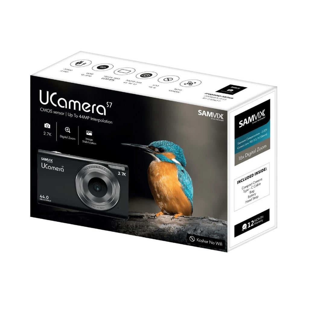 Samvix UCamera S7 Kosher Digital Camera (Black, 44MP) (Used)