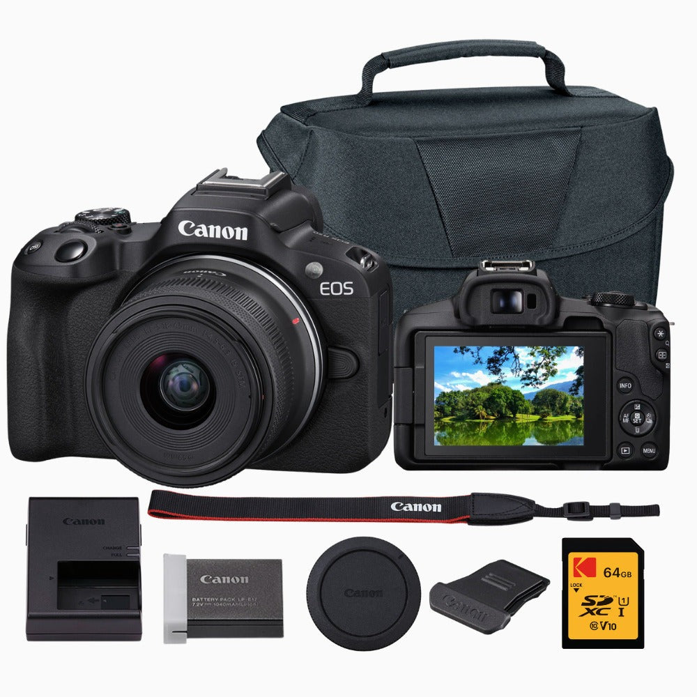 Canon EOS R50 Mirrorless Camera with 18-45mm Lens Bundle