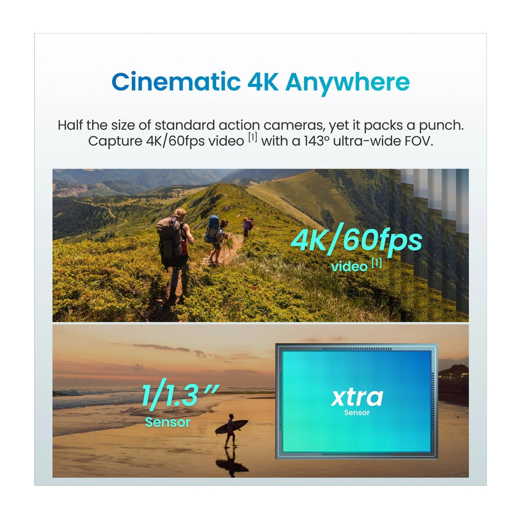 Xtra Atto Action Camera with Mic 2 (2 TX + 1 RX + Charging Case) Bundle