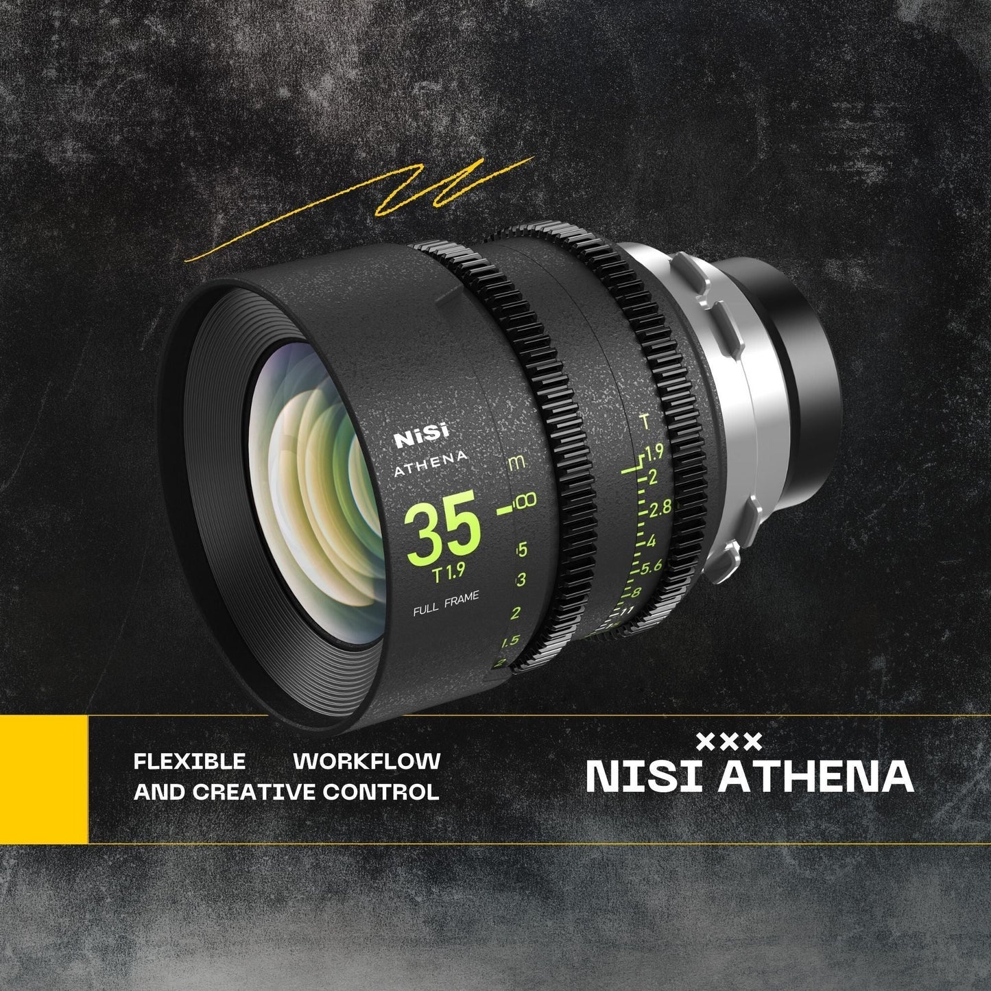 NiSi 35mm ATHENA PRIME Full Frame Cinema Lens T1.9 with Fluorescent Focal Scale (PL Mount) Bundle