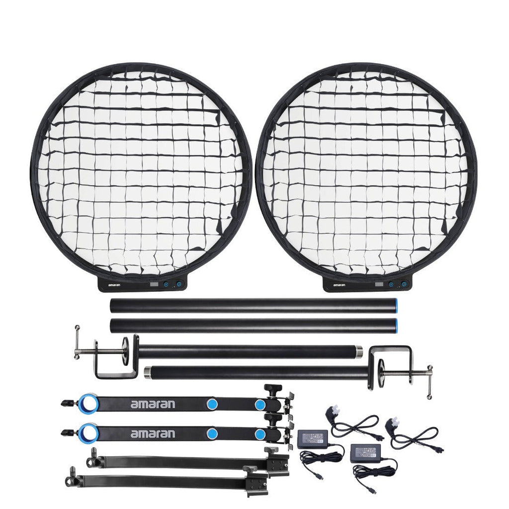Amaran Verge Max Kit - Charcoal (US) with Light Control Grid and Stand Adapter