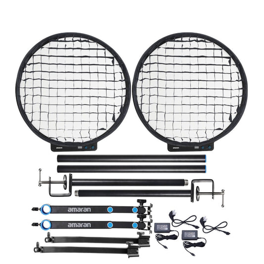Amaran Verge Max Kit - Charcoal (US) with Light Control Grid and Stand Adapter