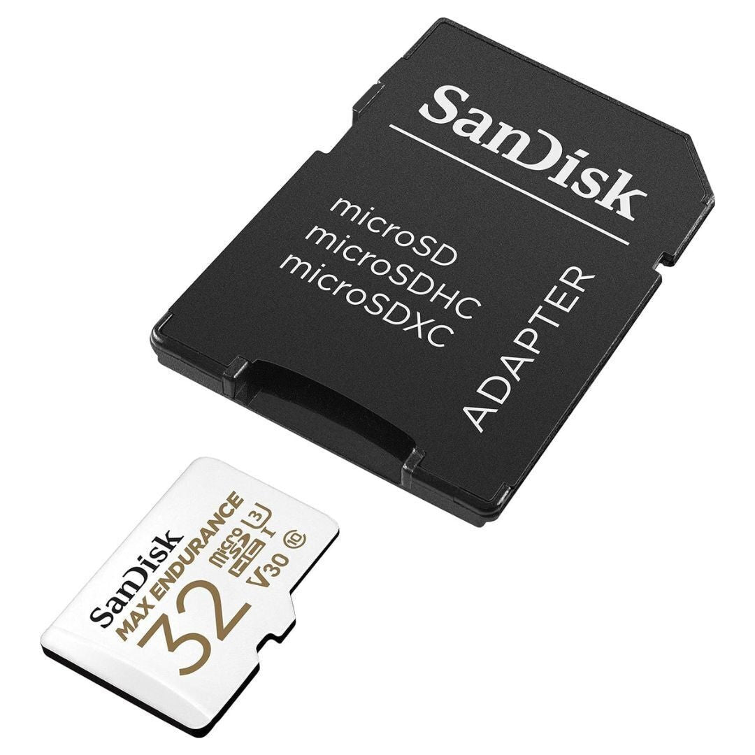 SanDisk 32GB MAX Endurance MicroSDHC Card with Adapter, 100MBPS Read Speed, and 40MBPS Write Speed