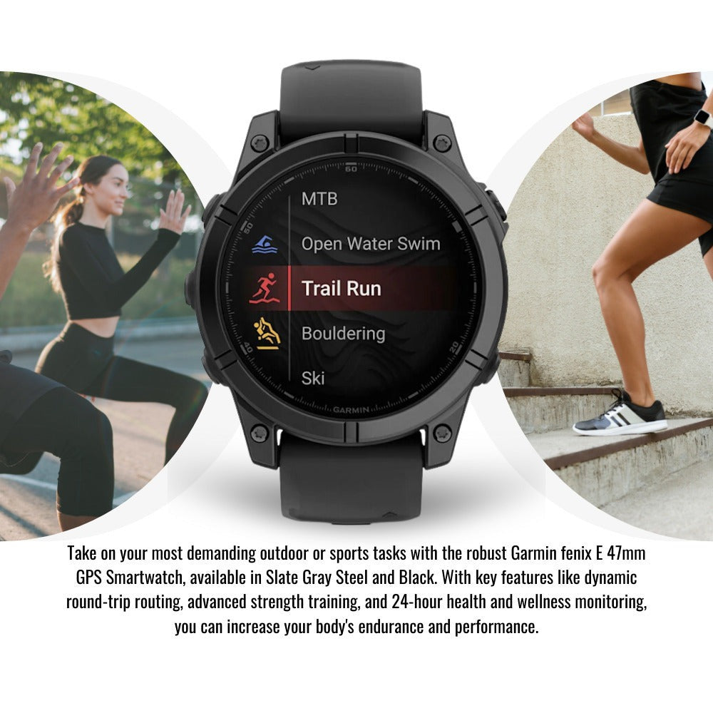 Garmin Fenix 8 Sapphire 51mm GPS Smartwatch with AMOLED Display (Black and Pebble Gray) Bundle