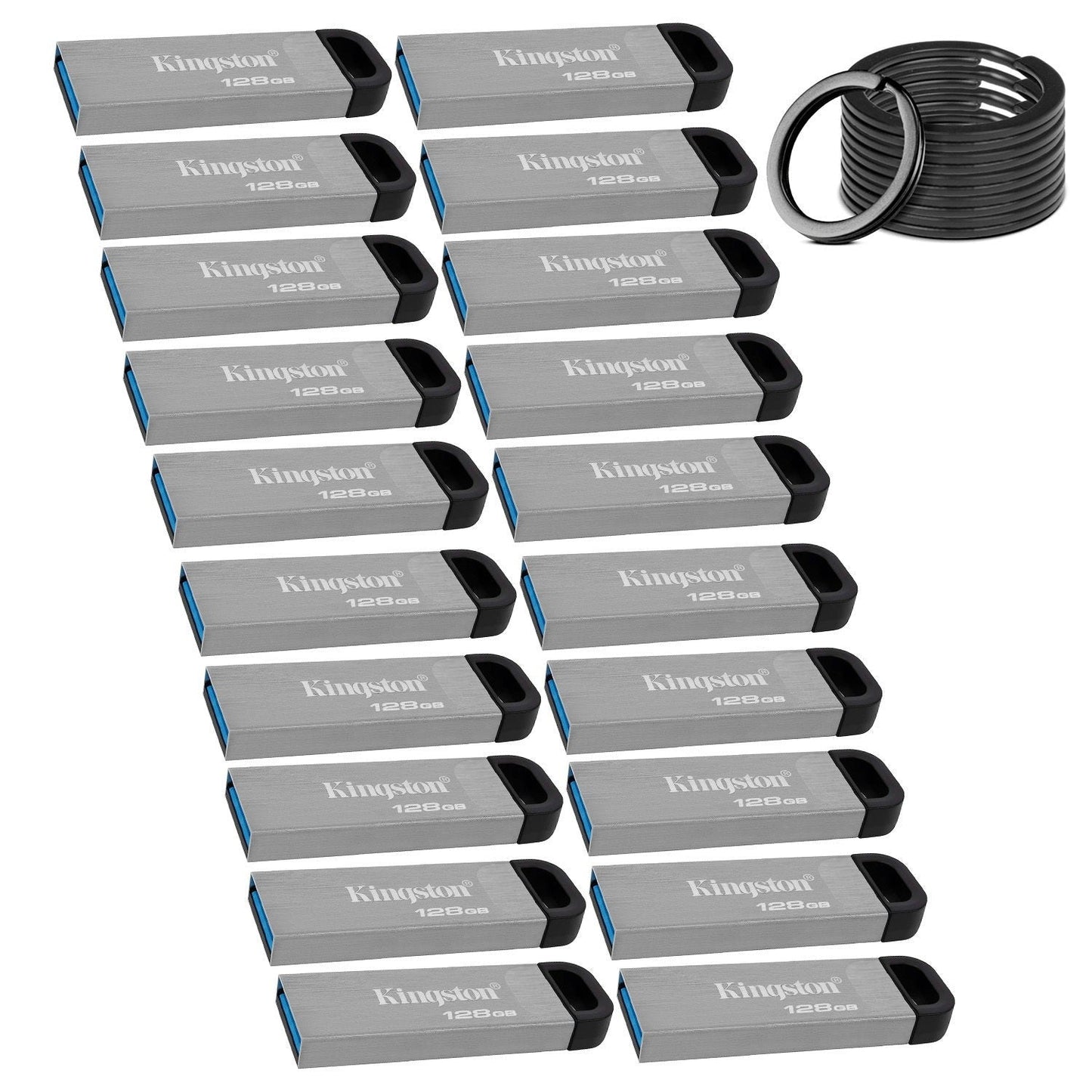 Kingston 128GB DataTraveler Kyson USB 3.2 Gen 1 Metal Flash Drive (20-Pack) Bundle