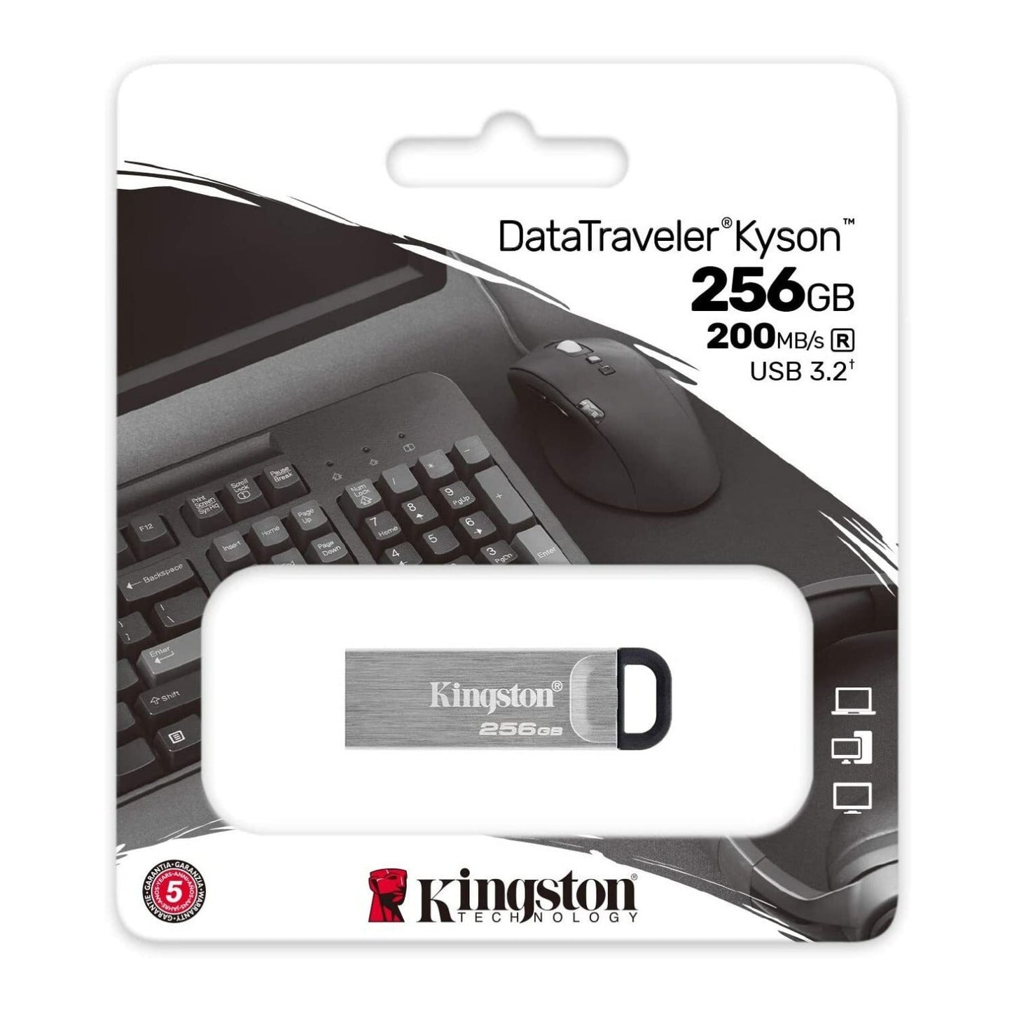 Kingston 256GB DataTraveler Kyson 200MB/s Read 60MB/s Write Speed Flash Drive