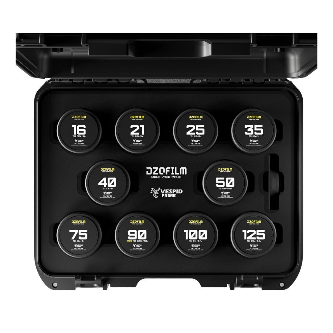 DZOFilm VESPID Prime Cine 10-Lens Kit with 270 Degrees Focus Rotation (PL and EF Mounts)
