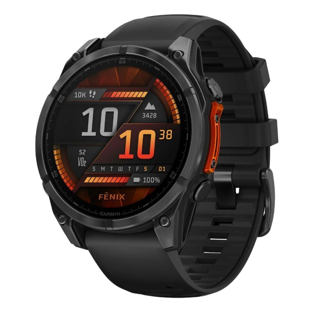 Garmin Fenix 8 47mm GPS Smartwatch with Wireless Stereo Earbuds Bundle
