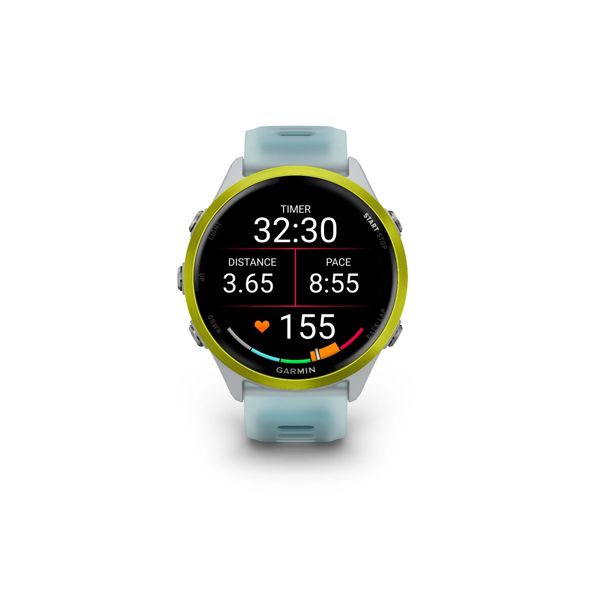 Garmin Forerunner 570 47mm (Yellow/Turquoise) GPS Smartwatch with Earbuds Bundle