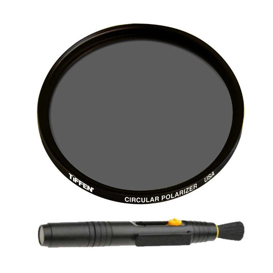 Tiffen 40.5mm Circular Polarizing Lens Filter and Lens Cleaning Brush Bundle
