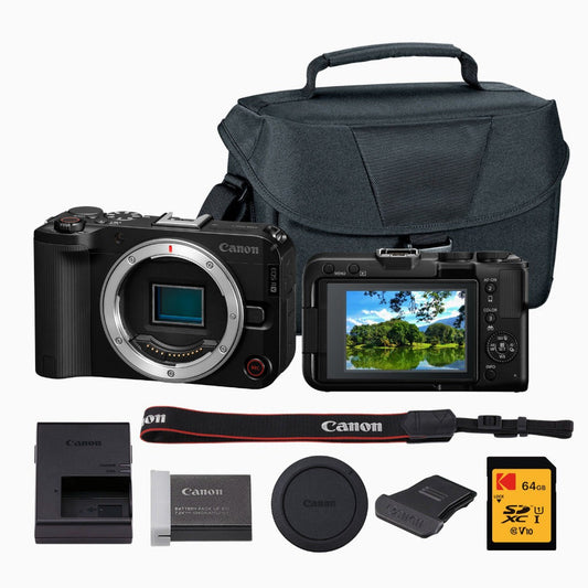 Canon EOS R50 V Mirrorless Camera with Memory Card and Camera Bag Bundle
