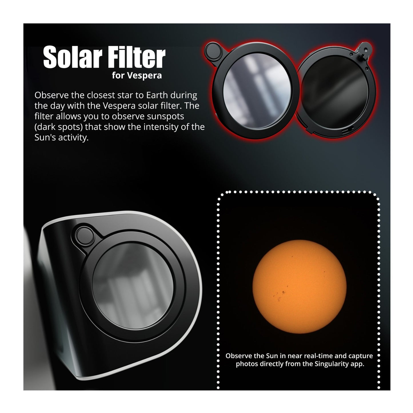 Vaonis VE50II Vespera II Exploration Station with Vaonis AC021 Solar Filter