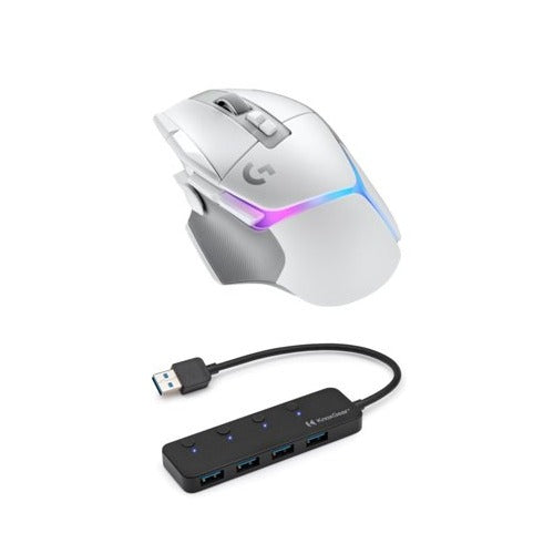 Logitech G502 X Plus Wireless Gaming Mouse (White) Bundle