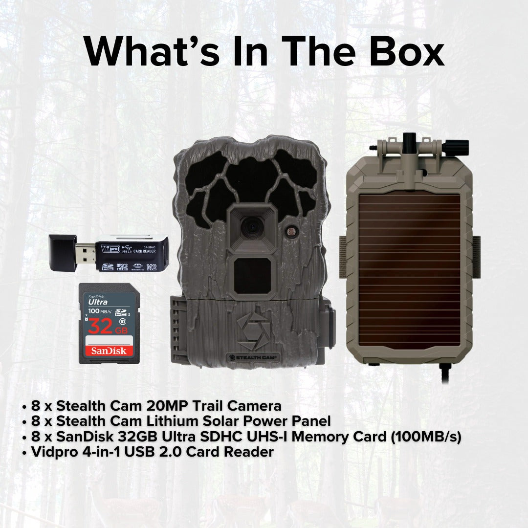Stealth Cam 20MP Trail Camera with 60 Feet Range Detection and 720P Video (2-Pack) x 4 Bundle