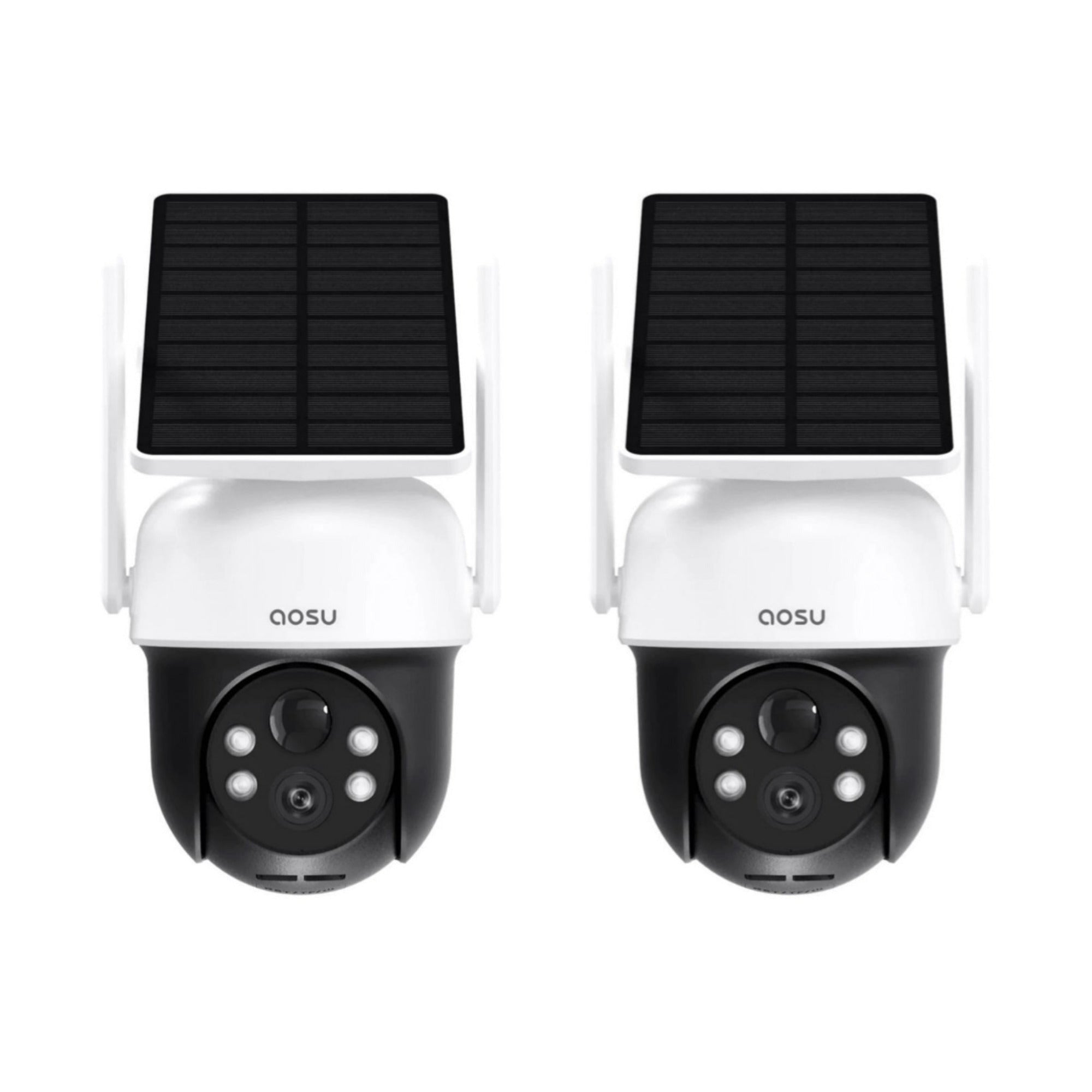 AOSU SolarCam D1 Classic 2K Wireless Camera Black and White Camera (2 Pack)