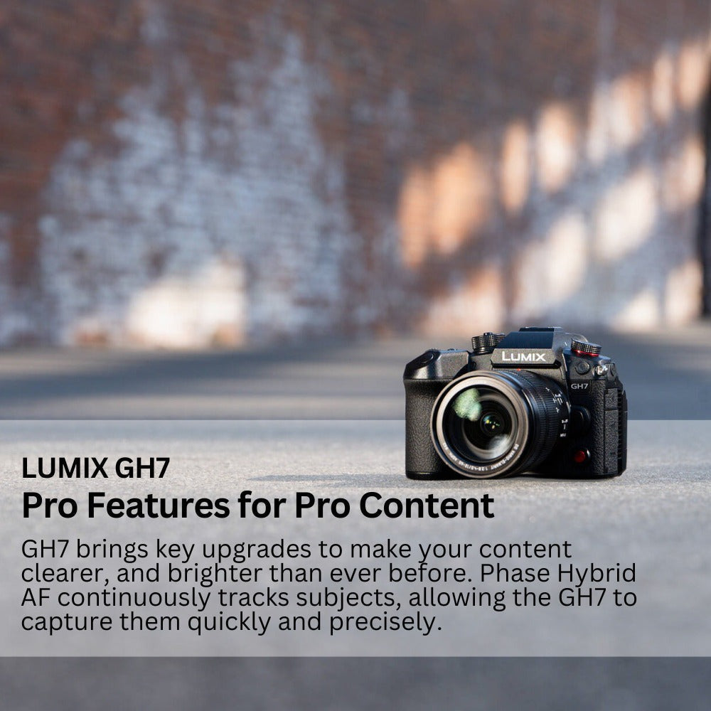 Panasonic LUMIX GH7 Micro Four-Thirds Mirrorless Camera with 2-Pack Batteries and Charger Bundle