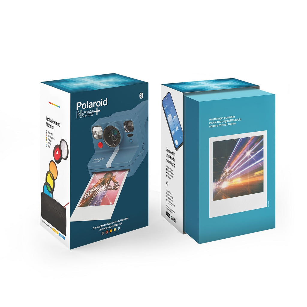 Polaroid NOW+ Instant Film Camera (Calm Blue - Grey Blue)