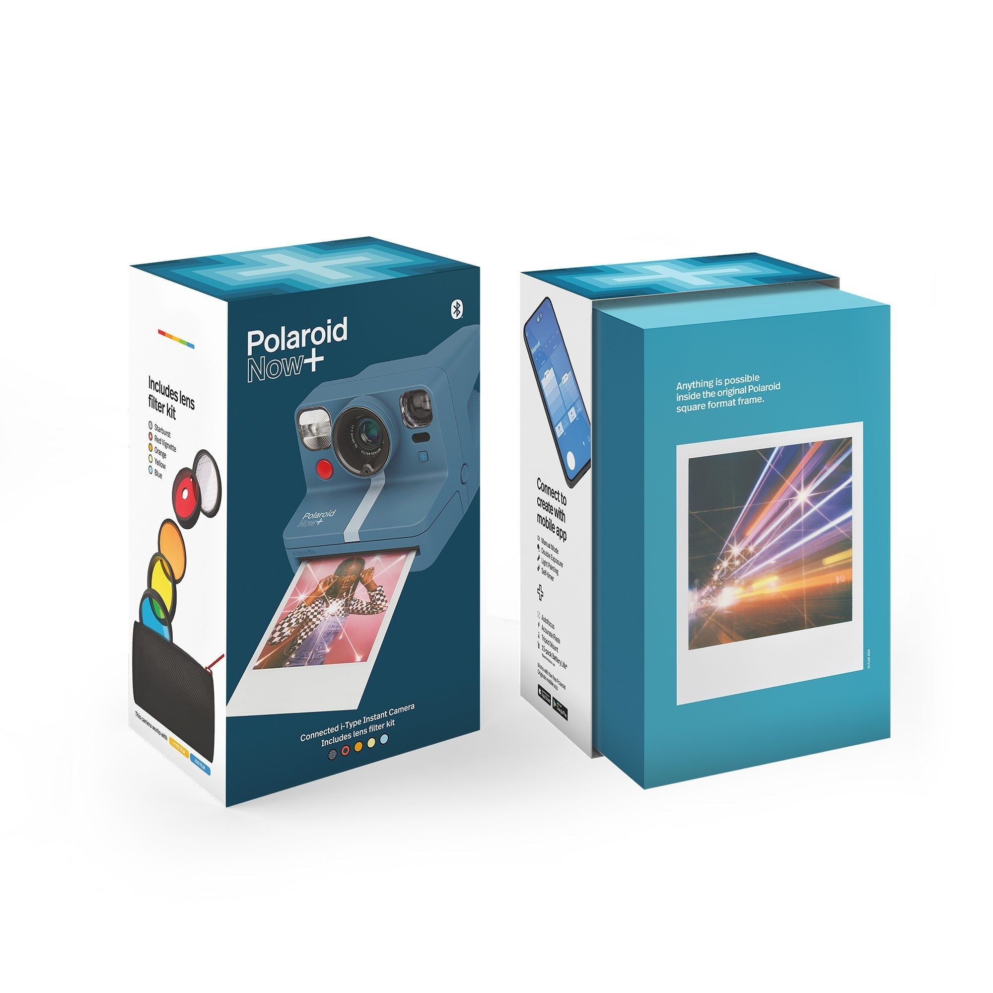 Polaroid NOW+ Instant Film Camera (Calm Blue - Grey Blue)