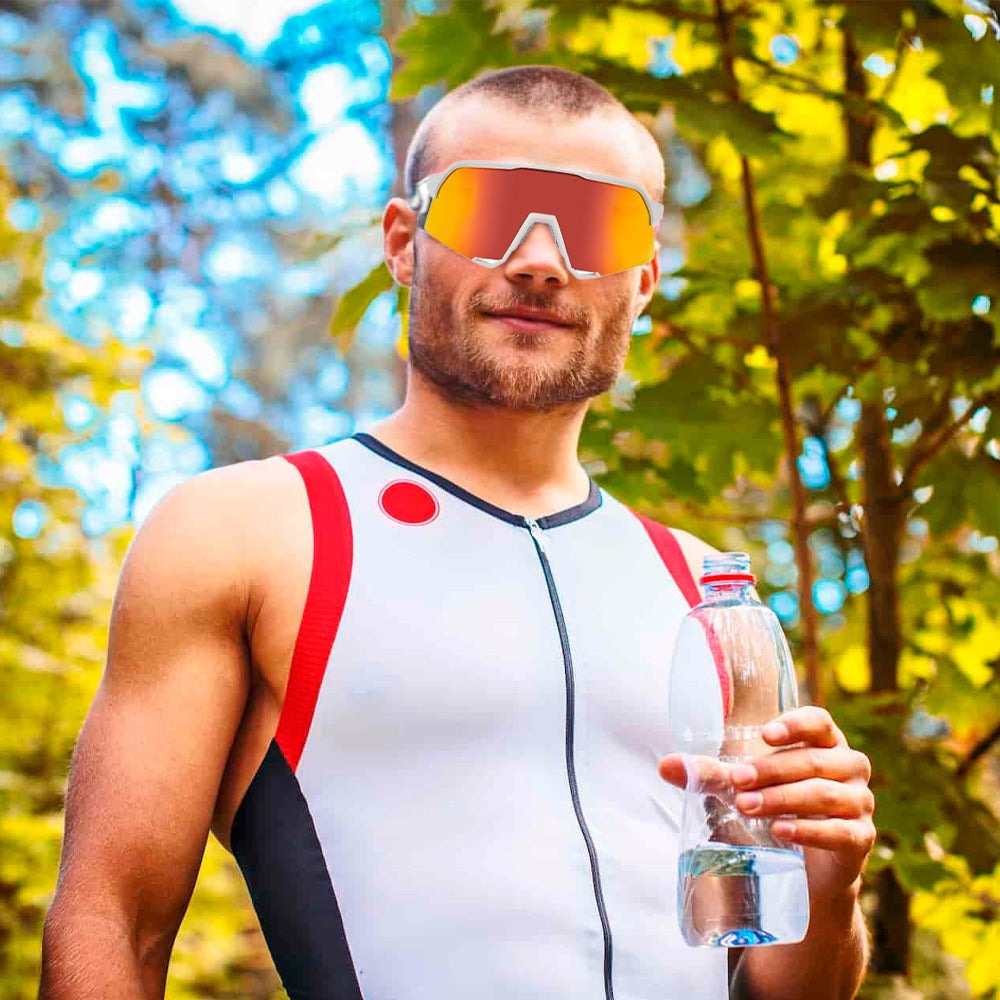 100% S3 Sunglasses Soft Tact White HiPER Red Lens