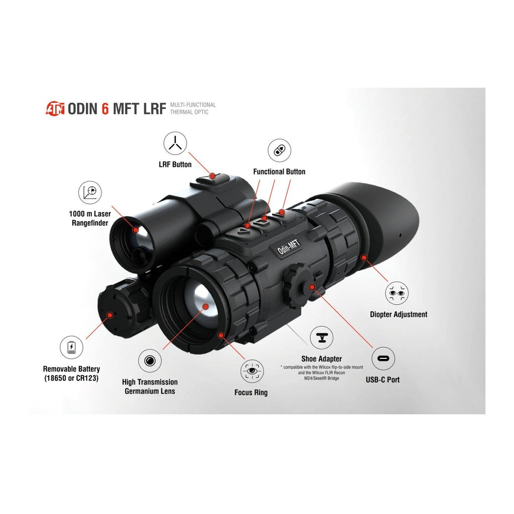 ATN Odin 6 Multi-Functional Thermal Optic with 640480 Sensor and Built-in LRF