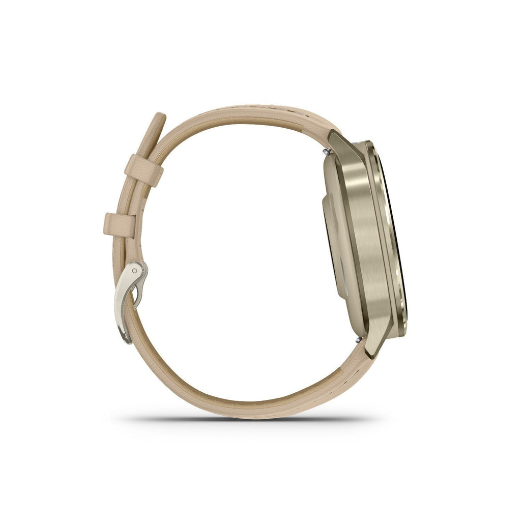 Garmin Venu 4 41mm 1.2-Inch Amoled GPS Smartwatch Lunar Gold/Light Sand Leather