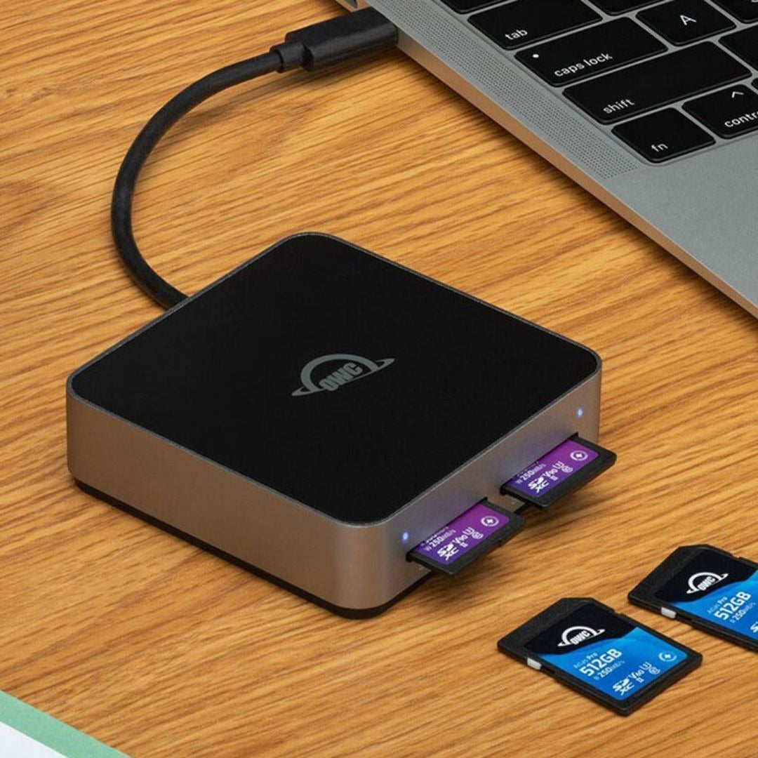 OWC 512GB Atlas Pro SDXC V60 UHS-II Memory Card with Dual SD-Slot SDXC UHS-II Card Reader