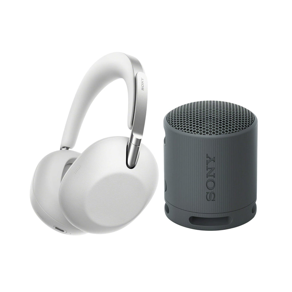 Sony 1000X THE COLLEXION Wireless Headphones (Platinum) with Bluetooth Speaker Bundle