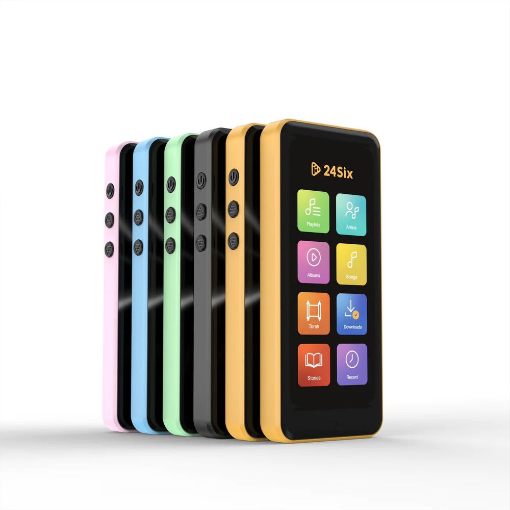 24Six Solo2 Kosher MP3 Player (Black) with Bluetooth, Music, Children's Stories and Torah Shiurim